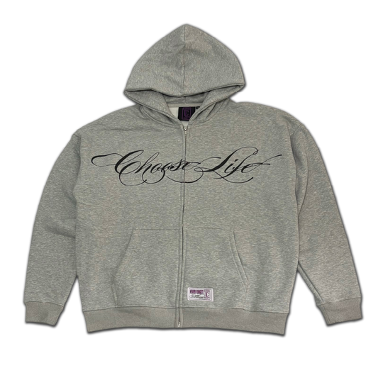 CURSIVE ZIP-UP HOODIE